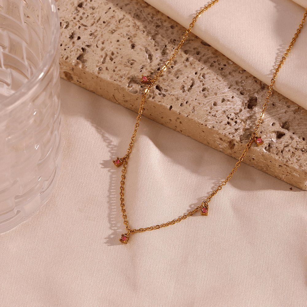 Sottila 5-Stone Gold Necklace-Ringified Jewelry