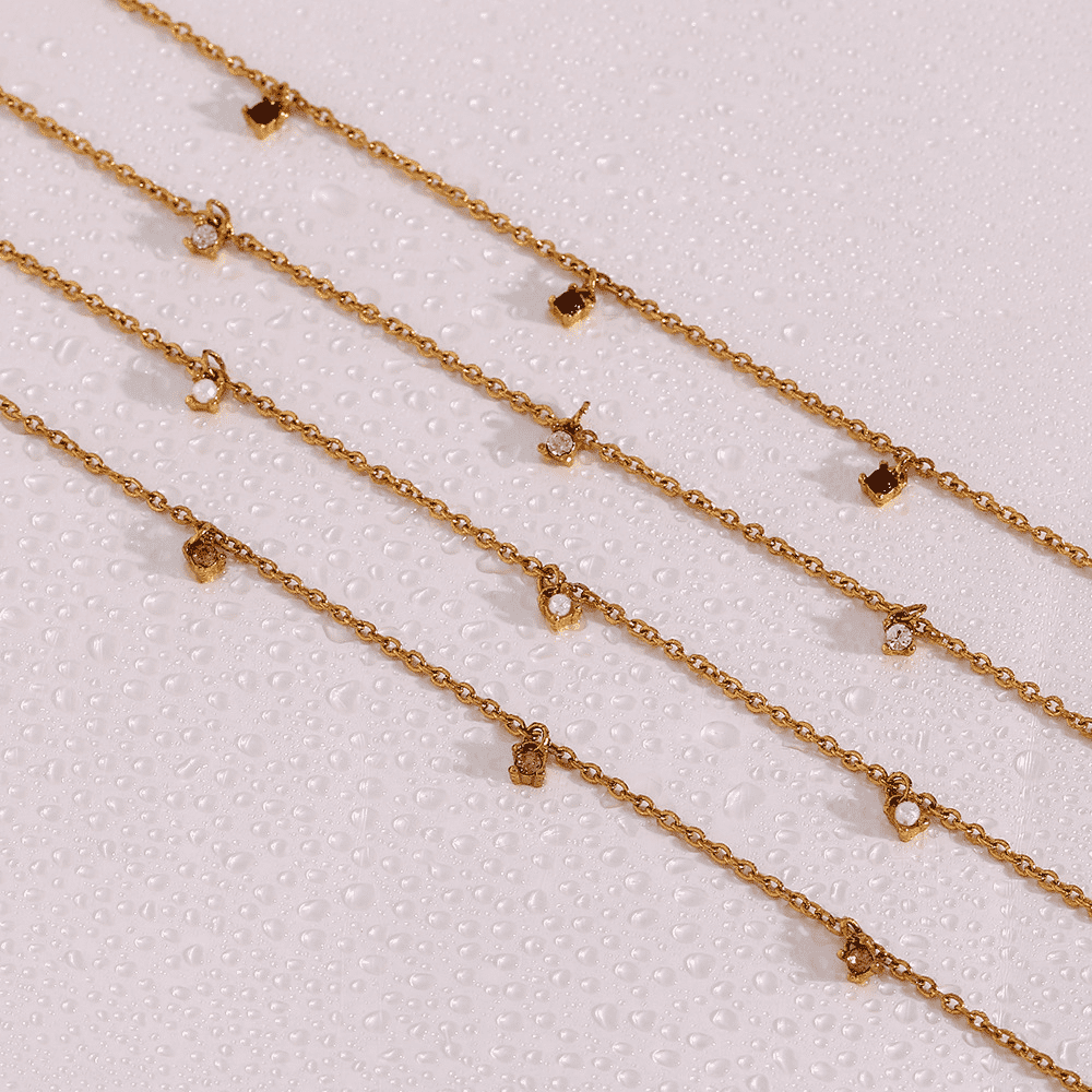 Sottila 5-Stone Gold Necklace-Ringified Jewelry