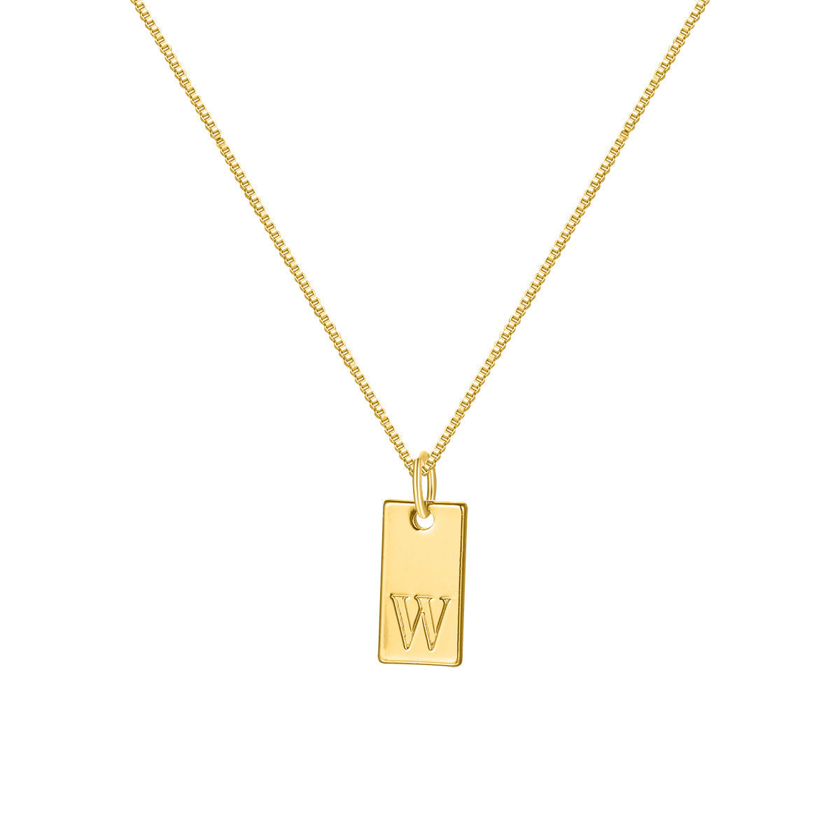 Gold Bar Letter Necklace