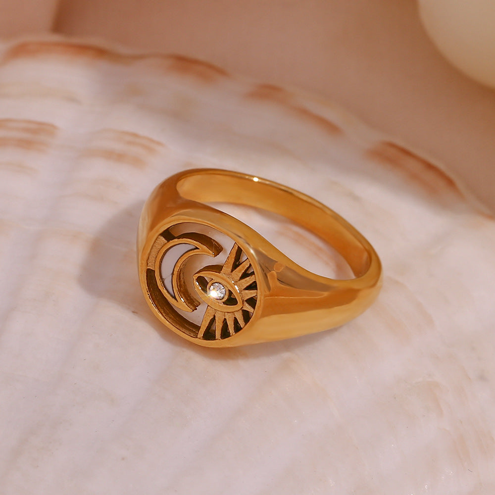 Moon Eye Signet Ring