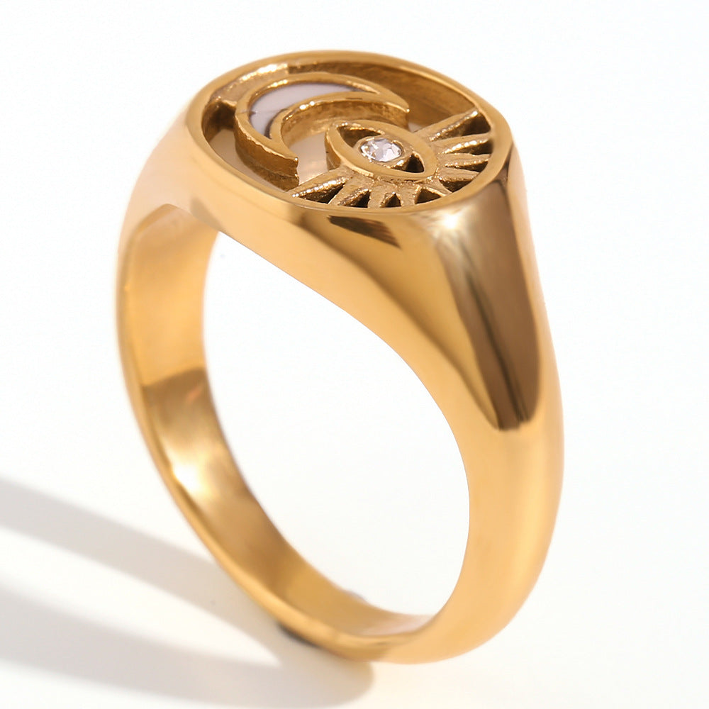 Moon Eye Signet Ring