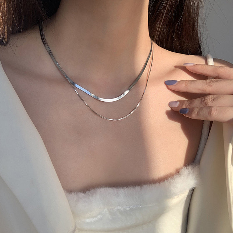 Double Trouble Herringbone Necklace Set-Ringified Jewelry