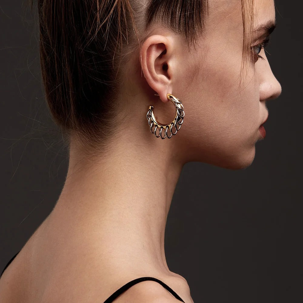 Chain Reaction Hoop Earrings