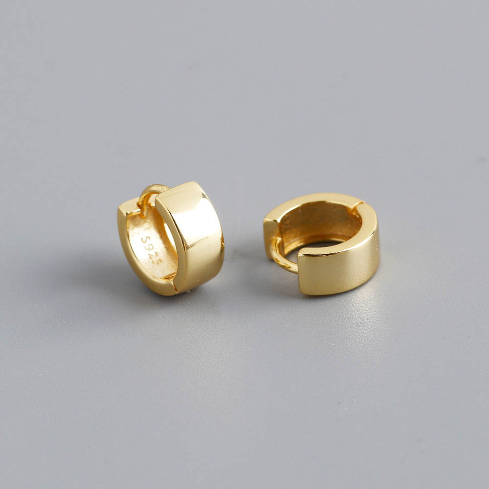 Minimalist White Gold Hoop Earrings-Ringified Jewelry