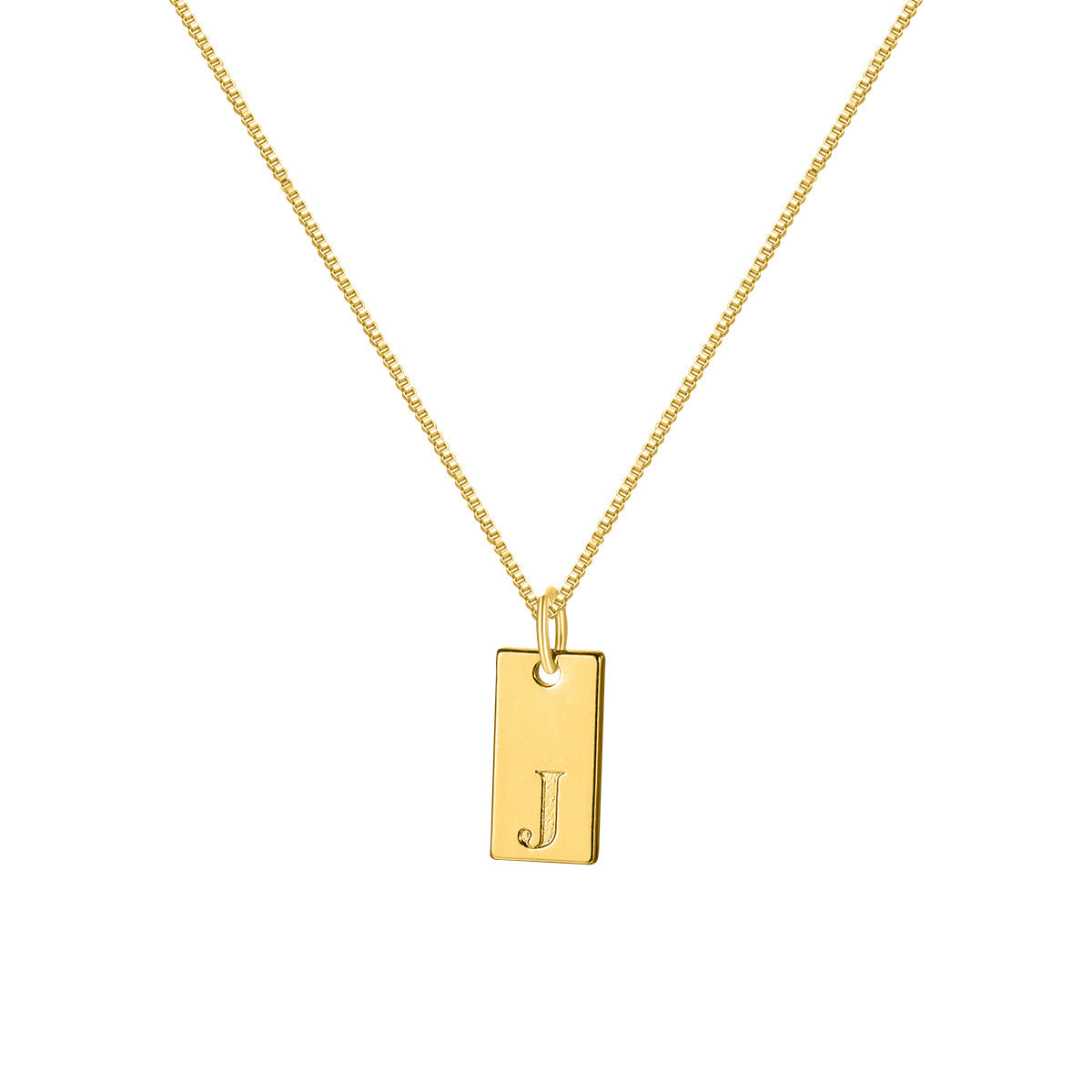 Gold Bar Letter Necklace