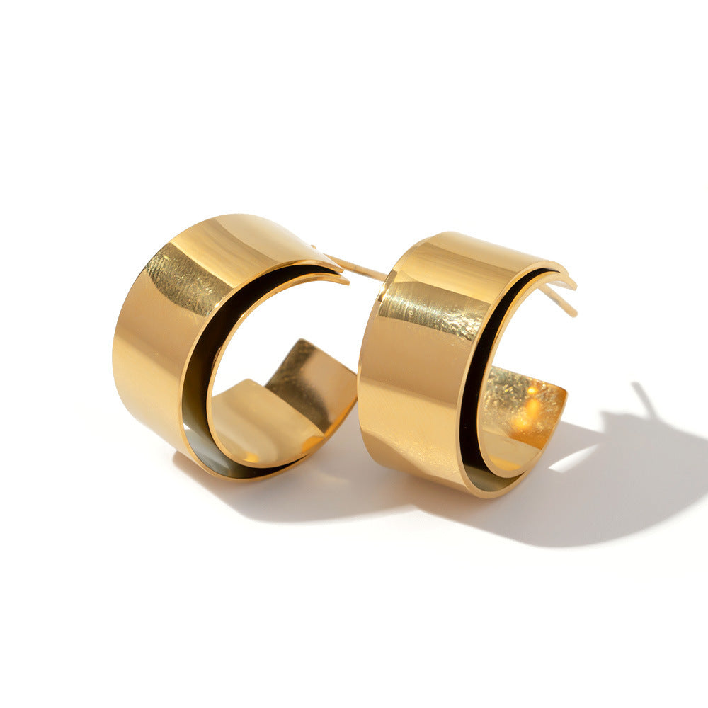 Double-Layer Glossy Hoop Earrings-Ringified Jewelry
