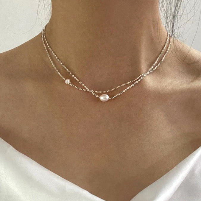 Freshwater Pearl 925 Layered Necklace-Ringified Jewelry