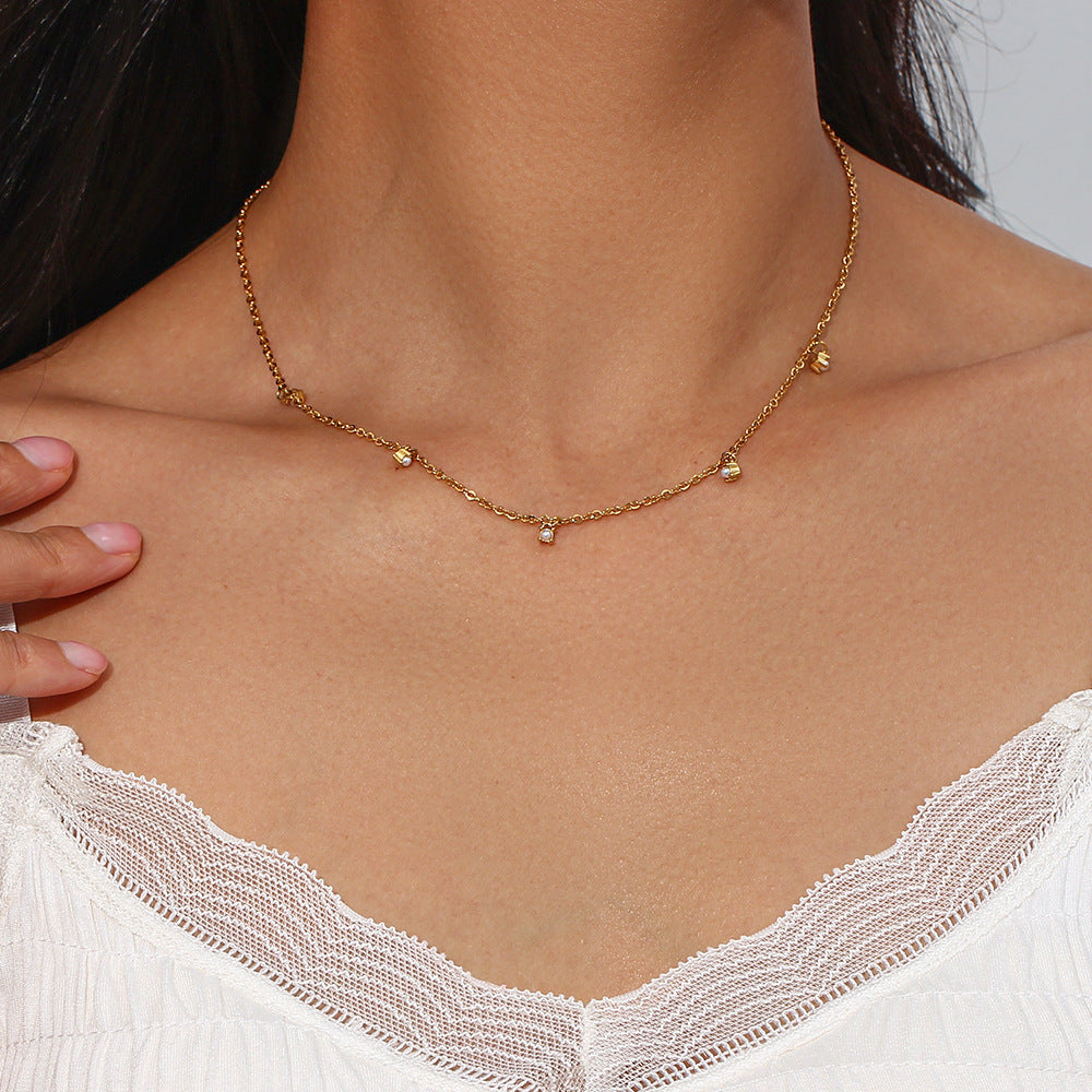 Sottila 5-Stone Gold Necklace-Ringified Jewelry