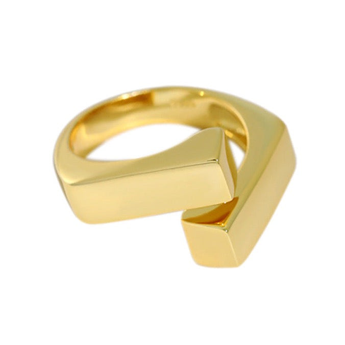 Hunky Block Gold Ring-Ringified Jewelry