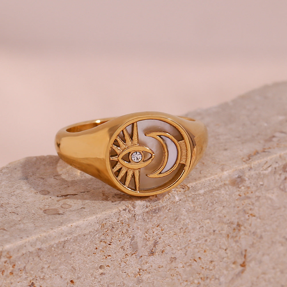 Moon Eye Signet Ring