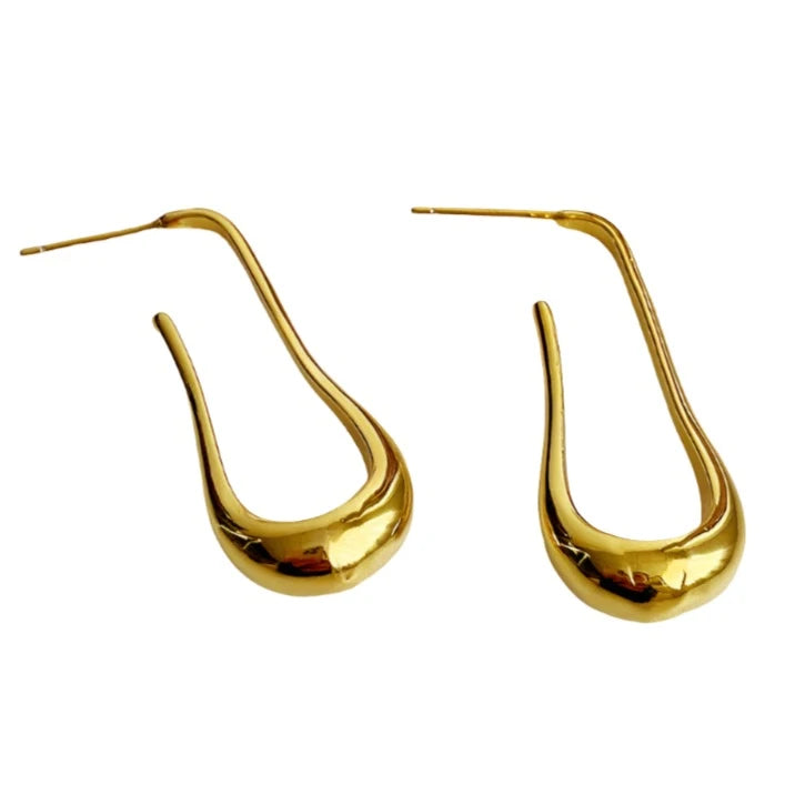 French Water Raindrop Gold Earrings-Ringified Jewelry