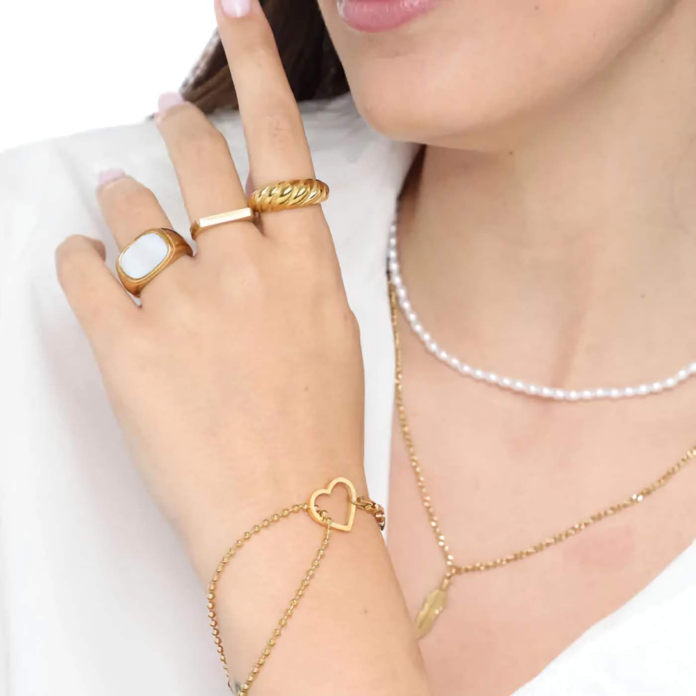 Mother of Pearl Signet Ring