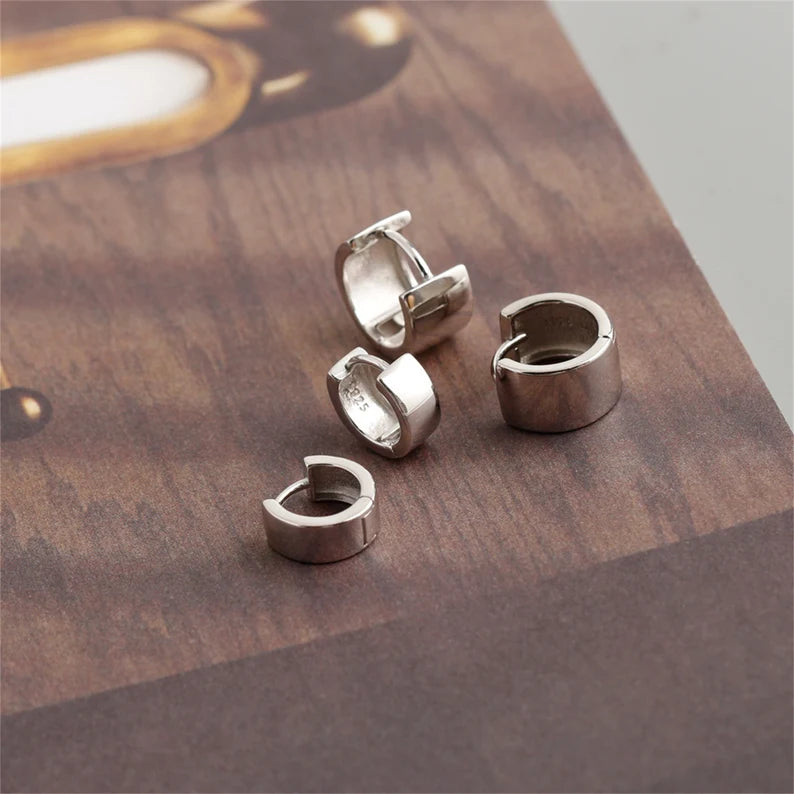 Minimalist Platinum Hoop Earrings