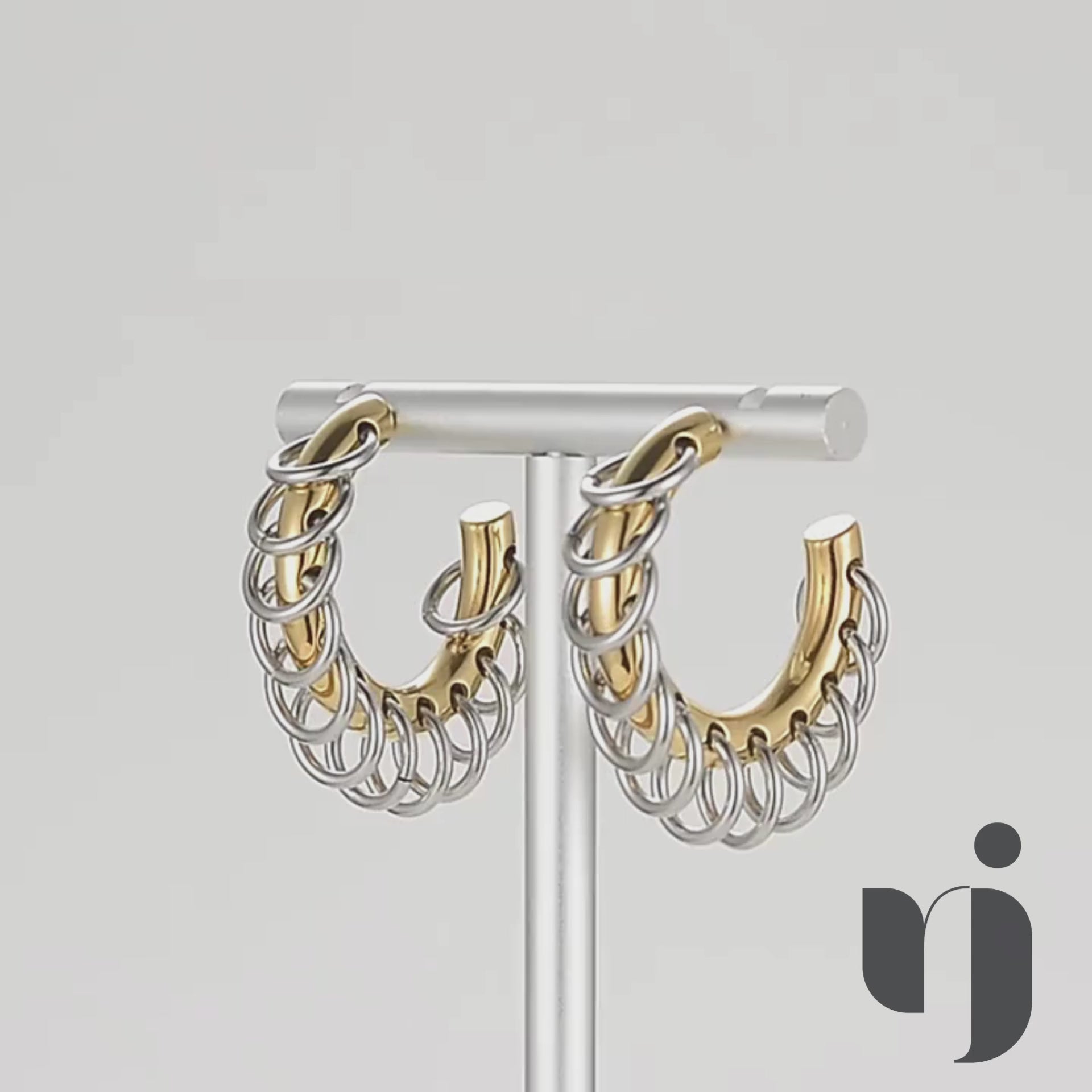 Chain Reaction Hoop Earrings
