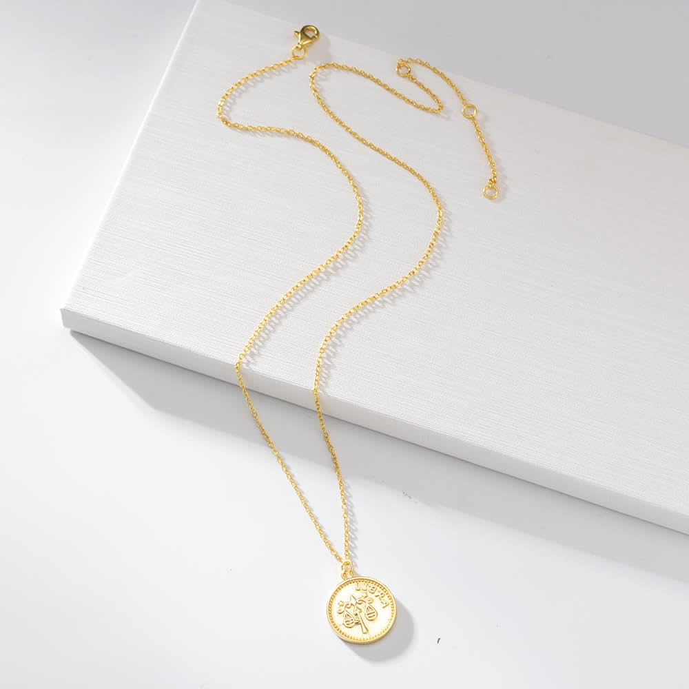 Zodiac Medallion Gold Coin Vermeil Necklace-Ringified Jewelry