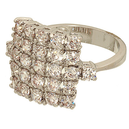 Galaxy Cluster Square Handset Pavé Statement Ring