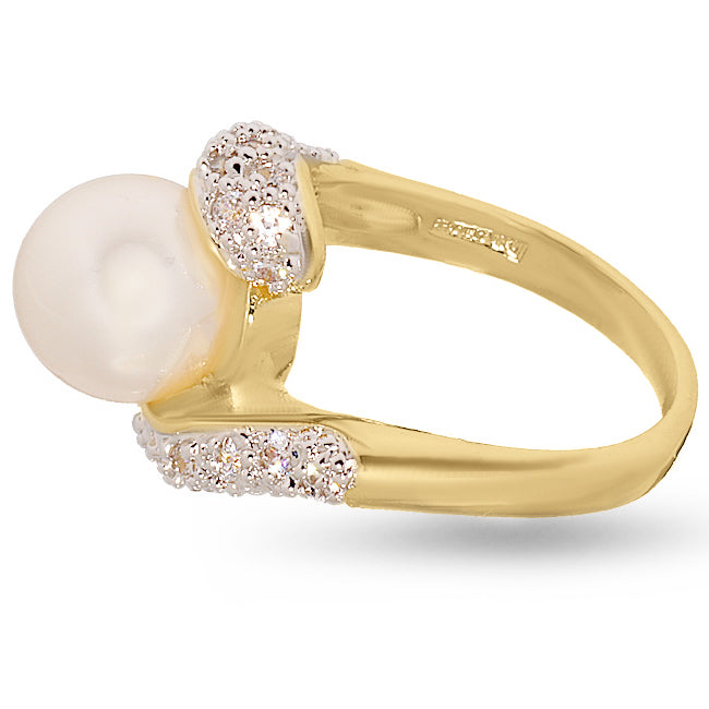 Twisty 10mm Pearl Pave Statement Ring
