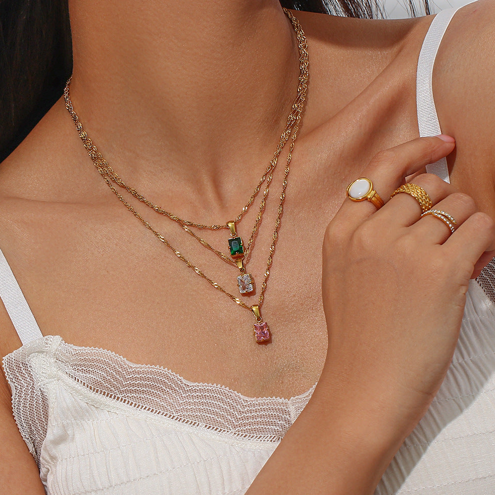 Lovely Gold Gemstone Necklace-Ringified Jewelry