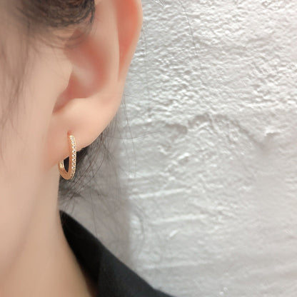 Anella Pave Gold Hoop Earrings-Ringified Jewelry
