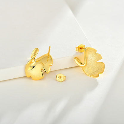 Lovely Leaf Gold Earrings