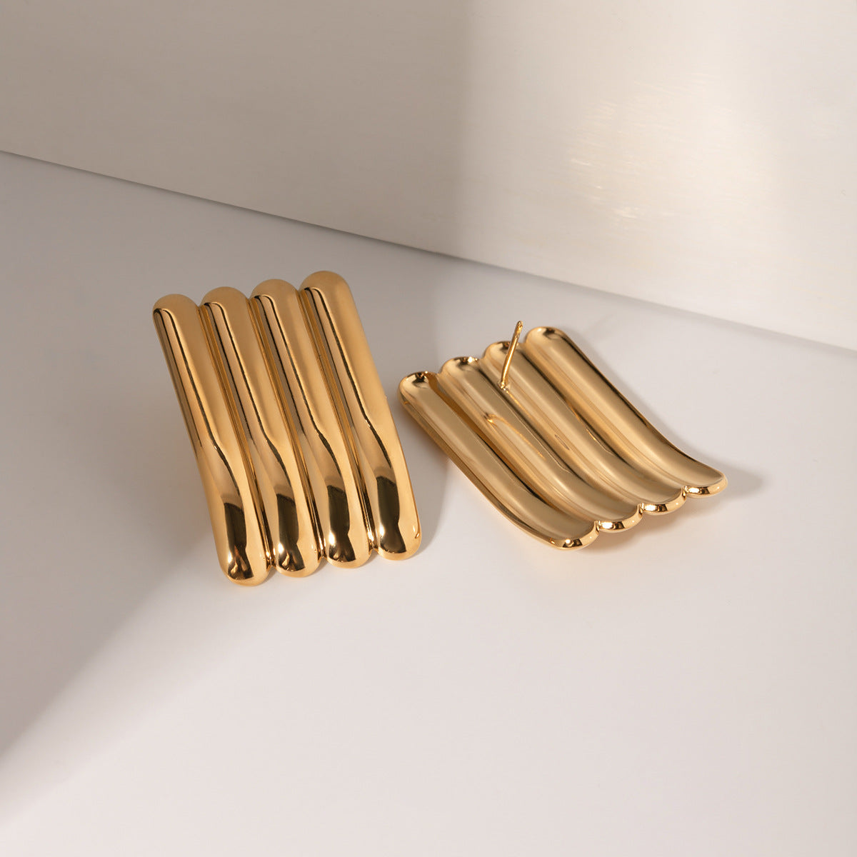 Linear Luxe Gold Earrings