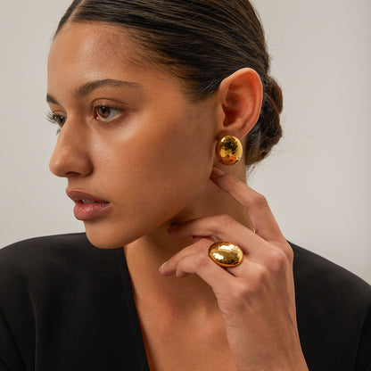 Hammered Shield Earrings