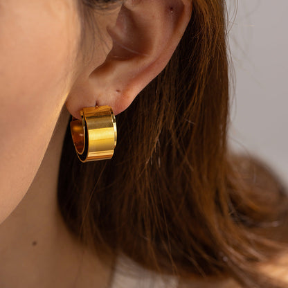 Double-Layer Glossy Hoop Earrings-Ringified Jewelry
