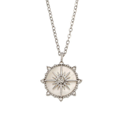 Compass Gold Coin Necklace