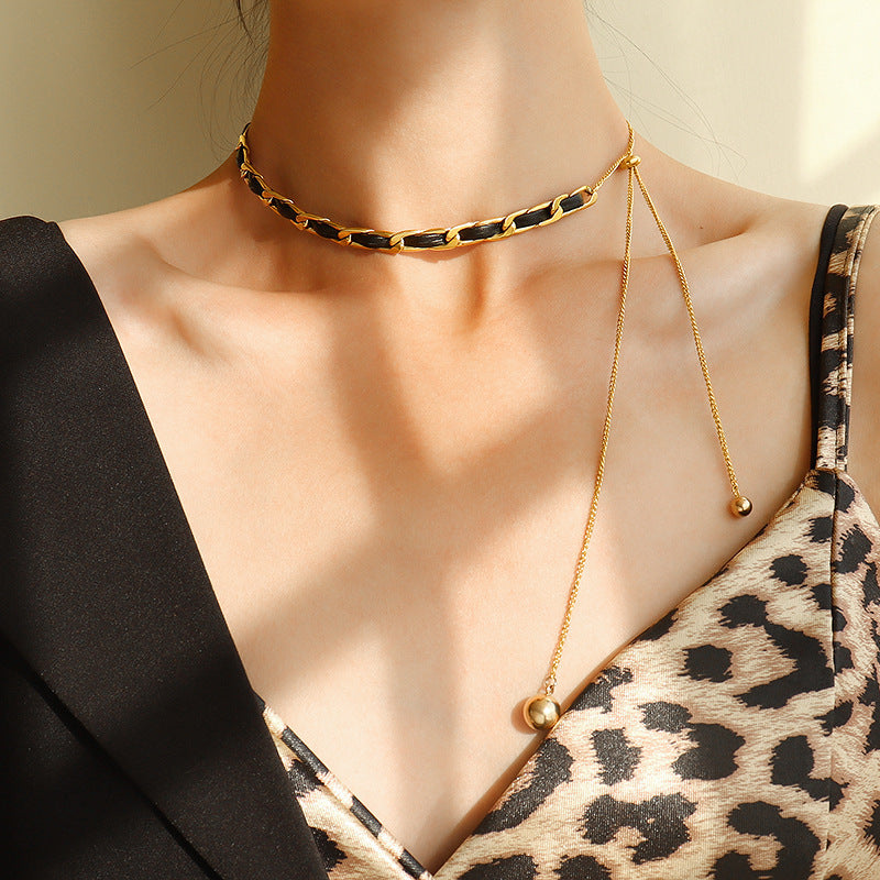 Braided Choker Lariat Necklace