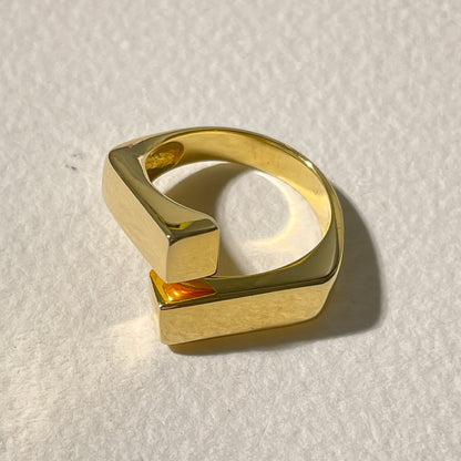 Hunky Block Gold Ring-Ringified Jewelry