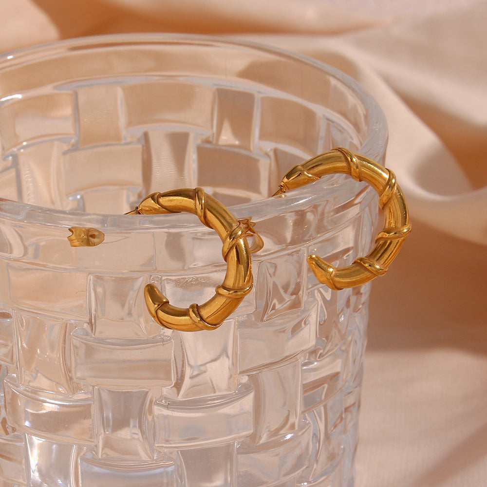 Sculpted Vine Hoop Earrings