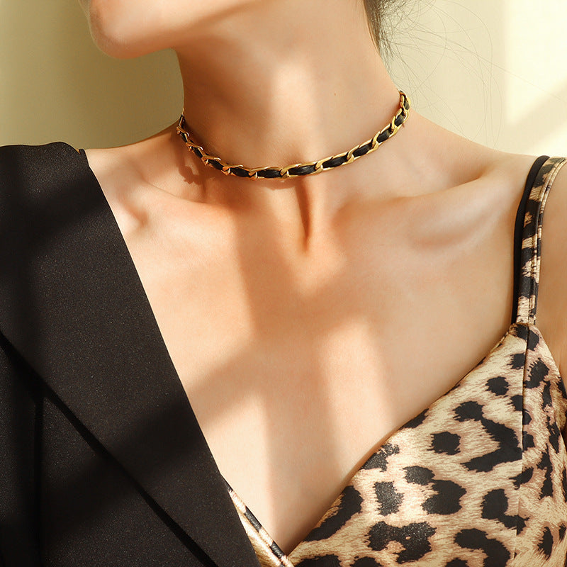 Braided Choker Lariat Necklace