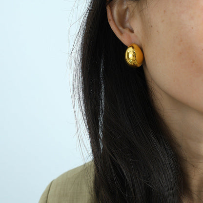 Fat Moon Silver Earrings-Ringified Jewelry