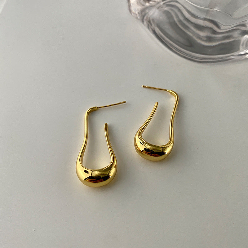 French Water Raindrop Gold Earrings-Ringified Jewelry