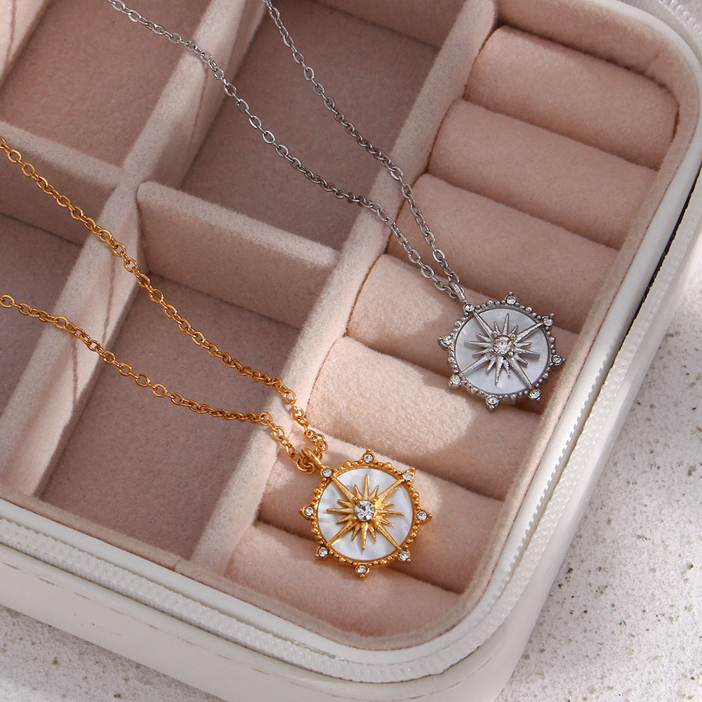 Compass Gold Coin Necklace