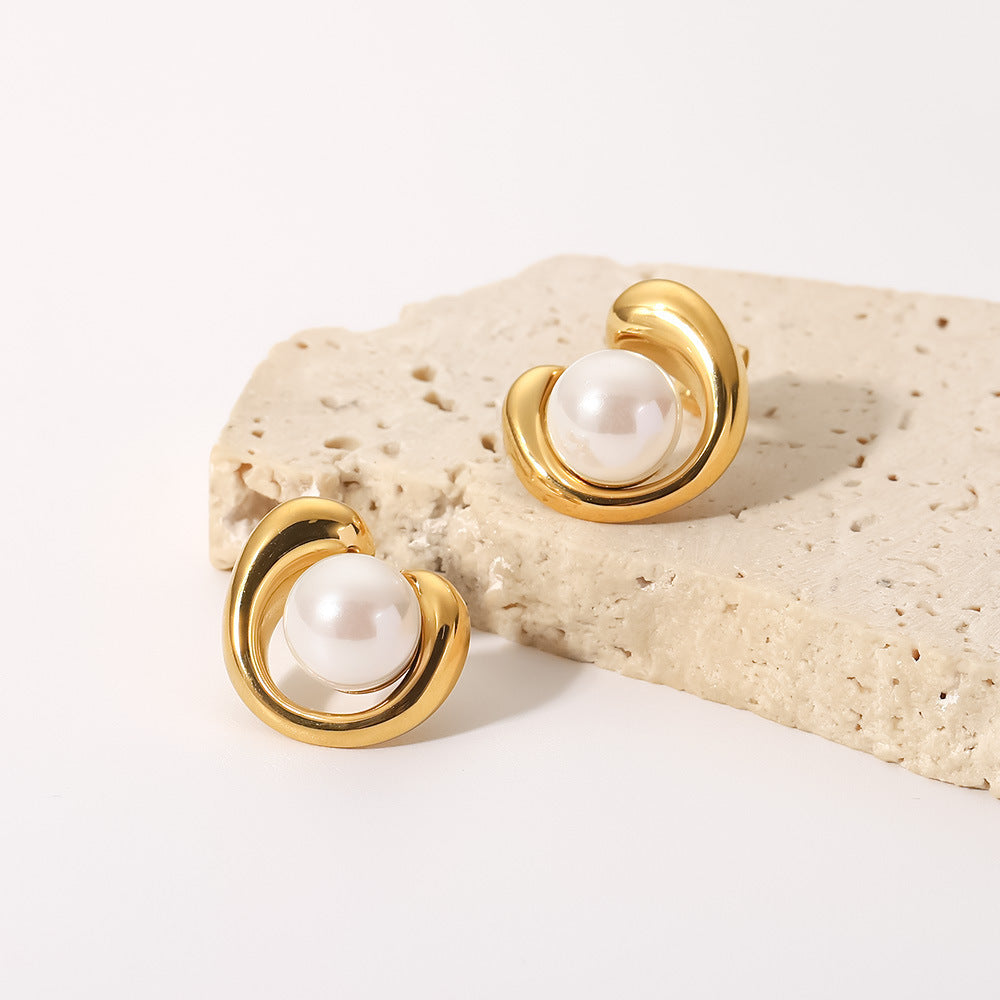 Pearly Swirl Earrings