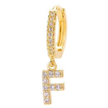 Alphabet Hoop Gold Vermeil Earrings-Ringified Jewelry 