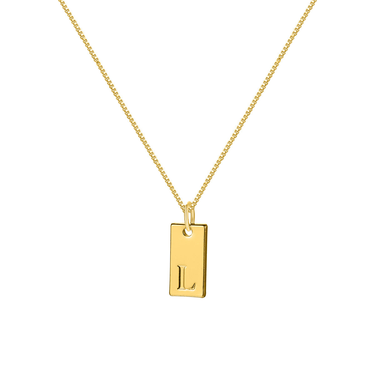 Gold Bar Letter Necklace