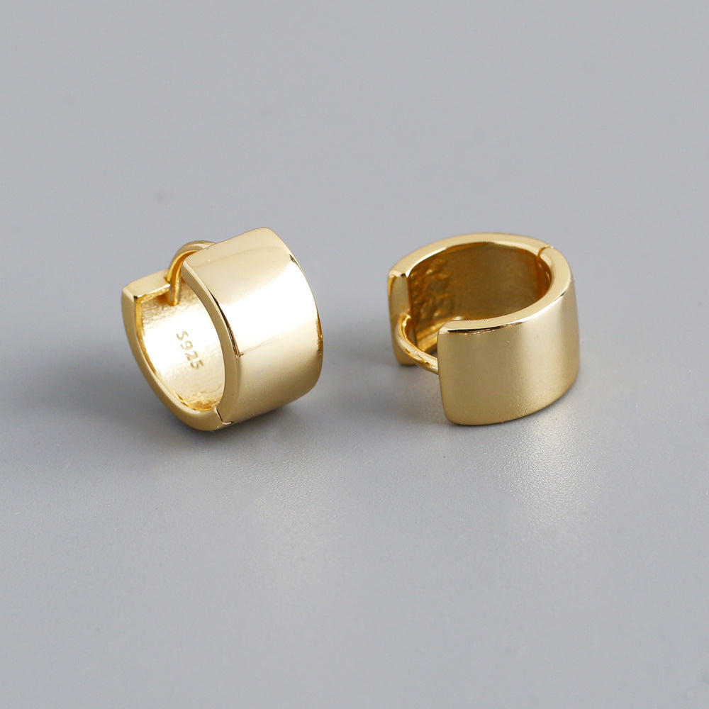 Minimalist White Gold Hoop Earrings-Ringified Jewelry