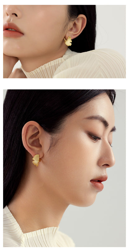 Lovely Leaf Gold Earrings