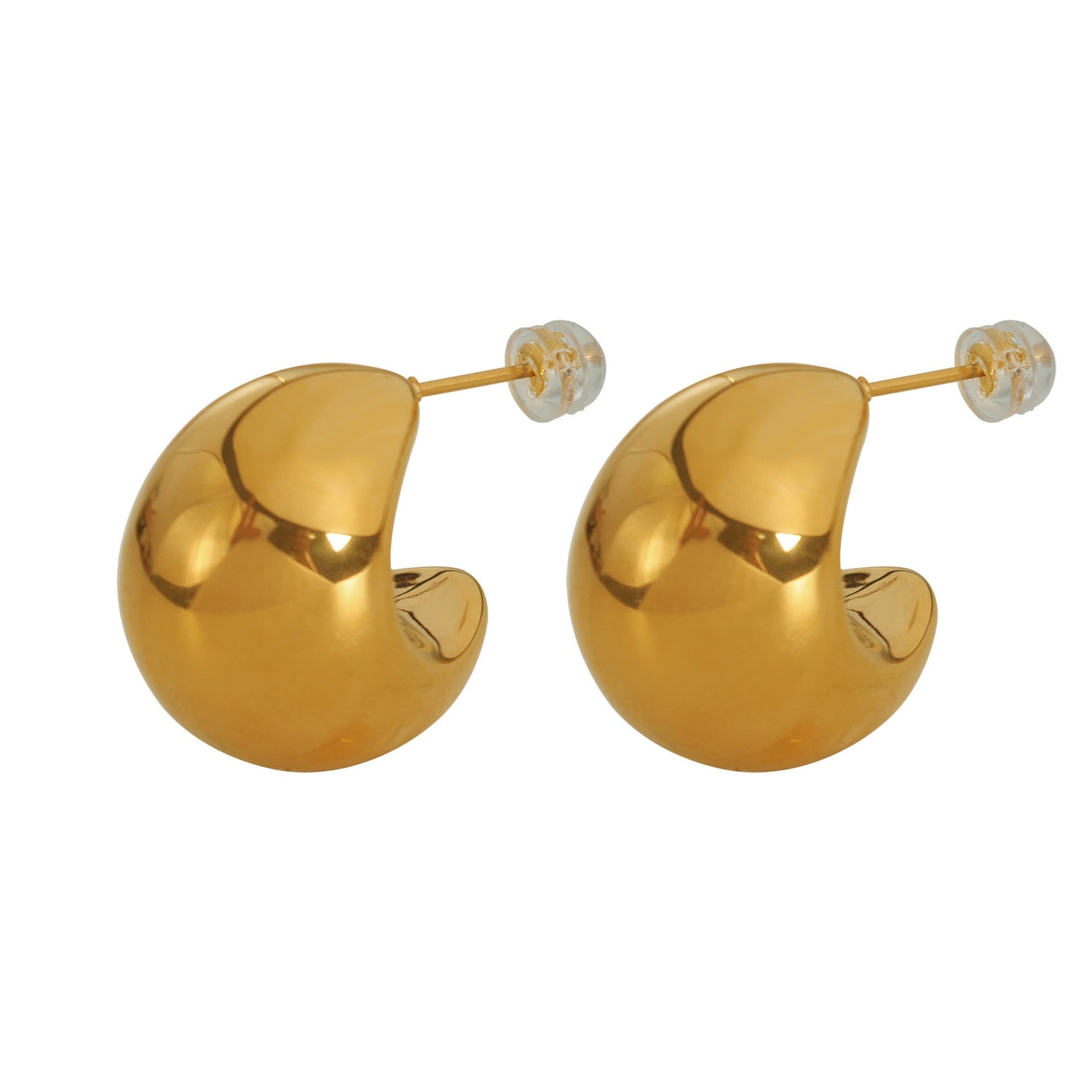 Fat Moon Gold Earrings-Ringified Jewelry