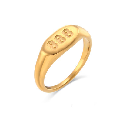 Angelic Number Signet Ring