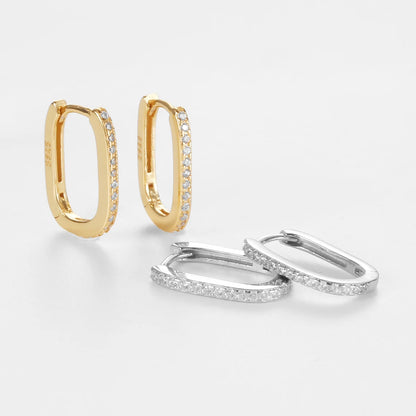 Anella Pavé Gold Hoop Earrings