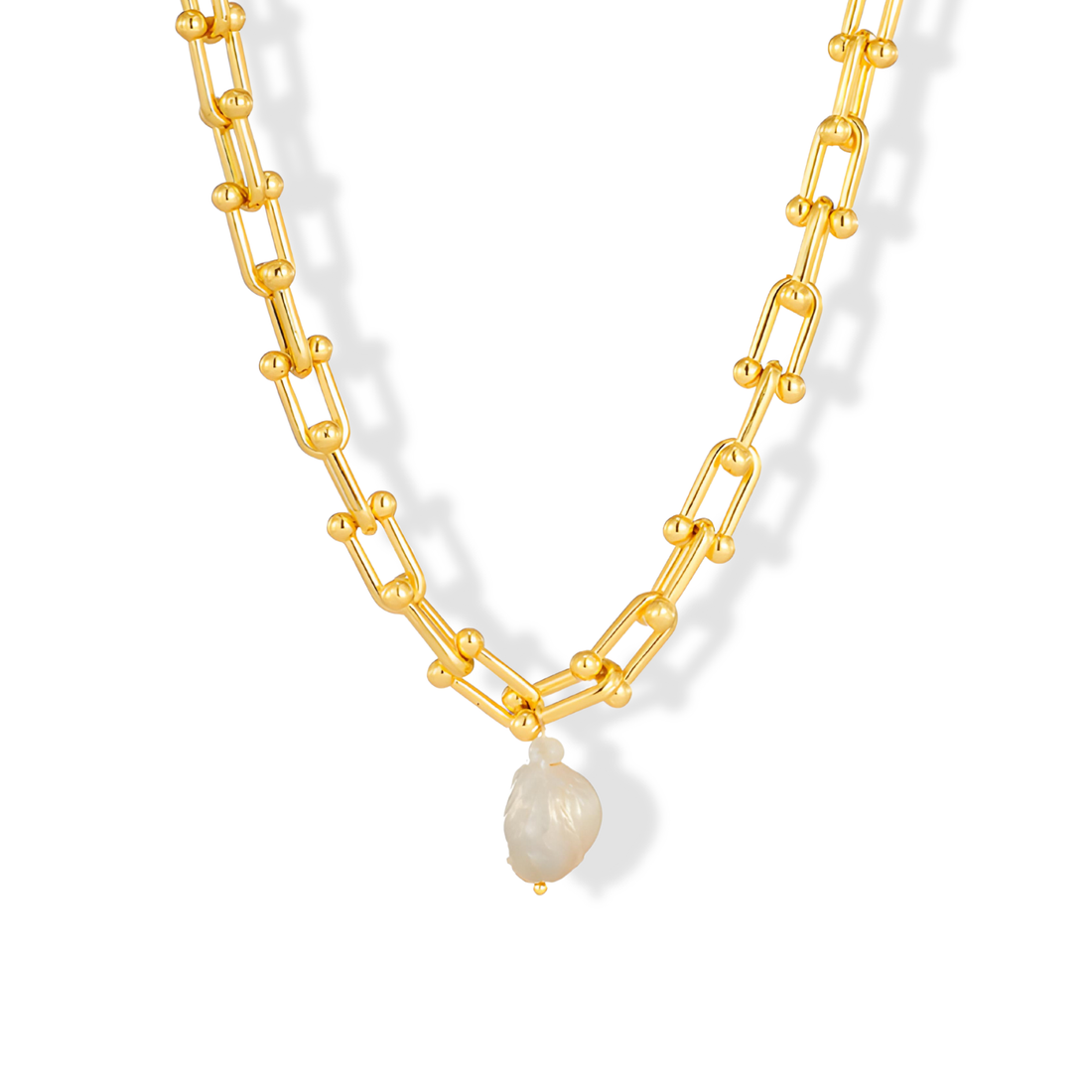 Baroque Pearl Horseshoe Necklace