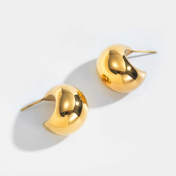 Fat Moon Gold Earrings