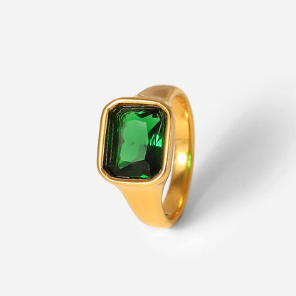 Forza Green Signet Ring
