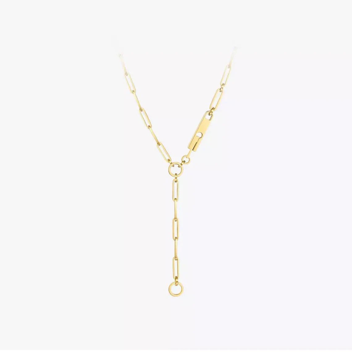 Italian Paperclip Gold Necklace-Ringified Jewelry