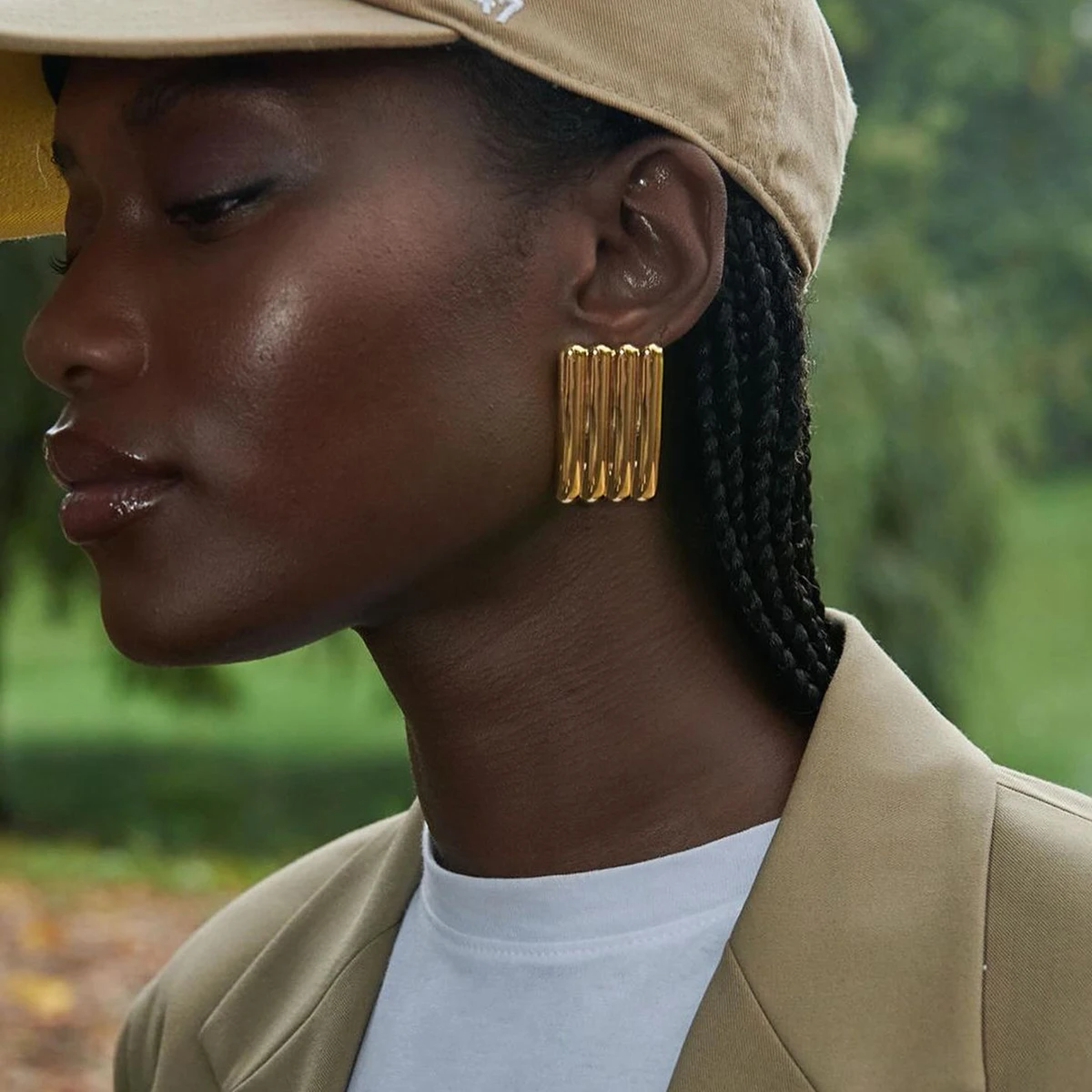 Linear Luxe Gold Earrings