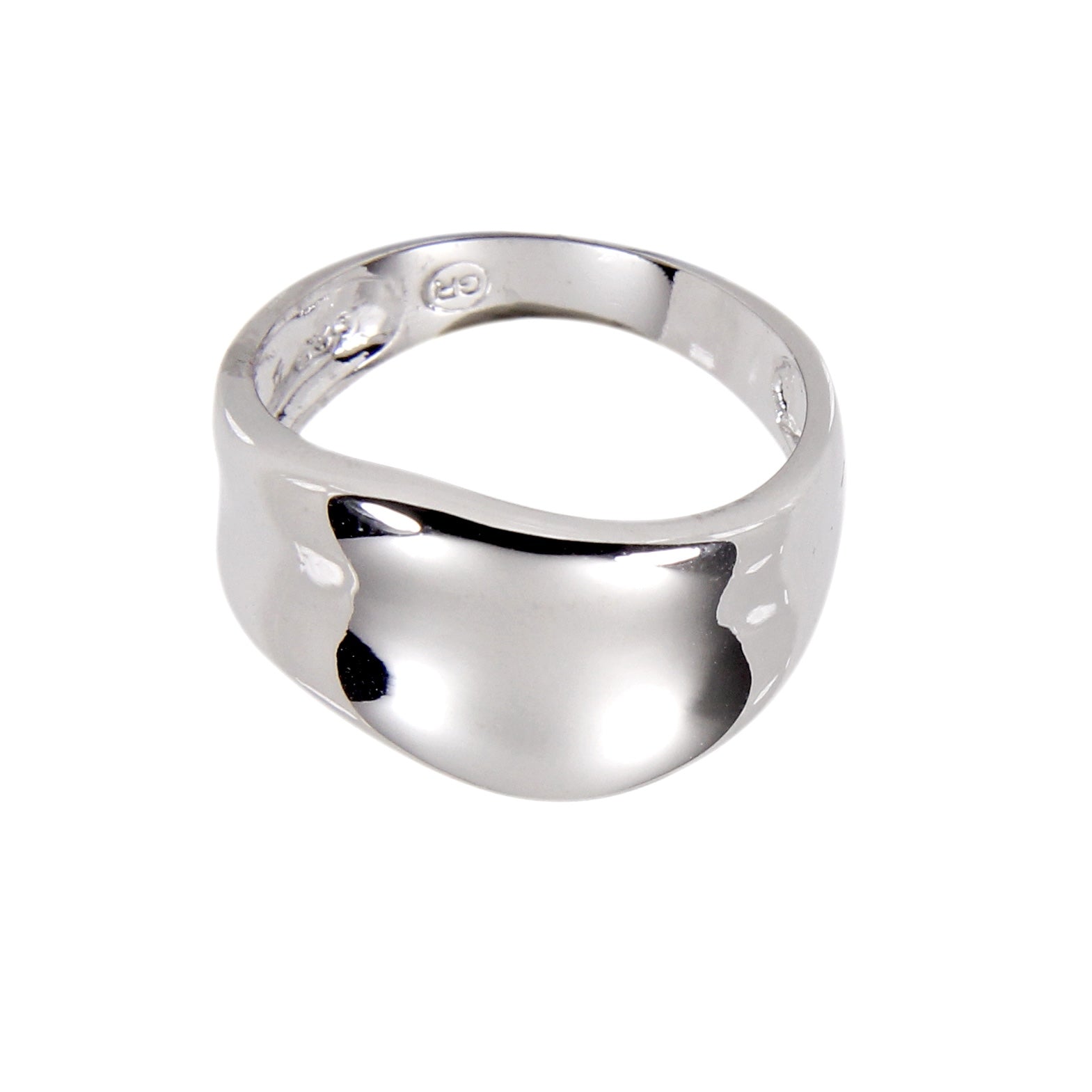 Sterling Silver Wave-Style Contemporary Band Ring