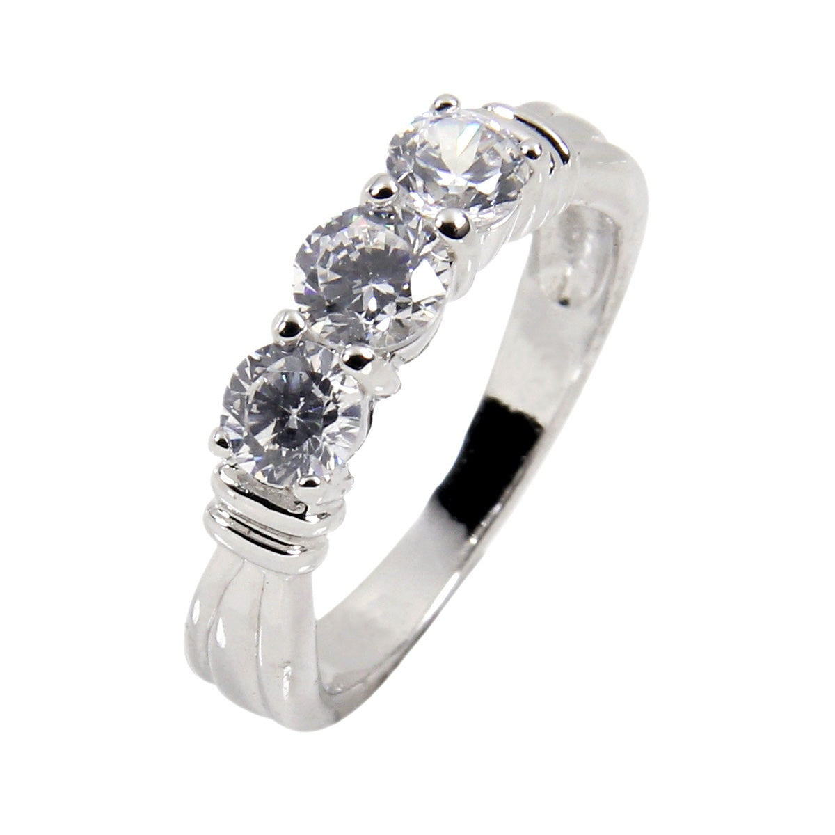Gorgeous Sterling Silver Three Stone Ring